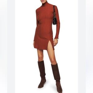 Reformation Libra long-sleeve knit minidress size L